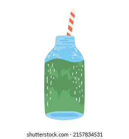 detox green juice in bottle icon