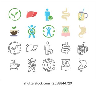 detox icon set vector illustration