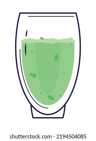 detox juice glass on white background