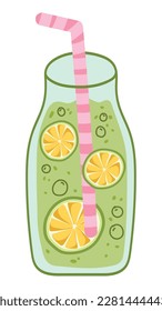 detox lemon drink isolated icon