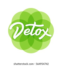 Detox. Lettering. Logo design isolated on white background.