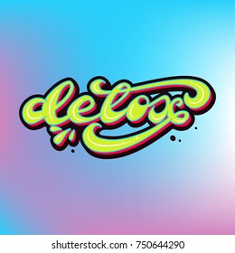 Detox Lettering logo. Vector illustration.