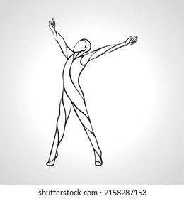 Detox Life Logo Arm raised man silhouette illustration