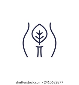 detox line icon with a woman body