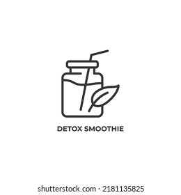 detox smoothie line icon. linear style sign for mobile concept and web design. Outline vector icon. Symbol, logo illustration. Vector graphics