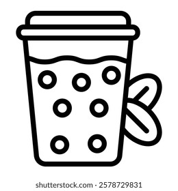 Detox Smoothie Vector Line Icon Design