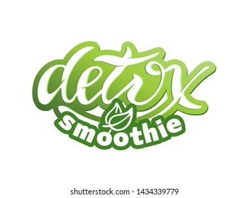Detox Smoothie Vegan Eco Label - lettering label poster banner art