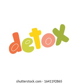 Detox vector lettering. Detox logo emblem design for healthy food and drink products. Template for restaurant, cafe, menu, print, stamp, emblem, label.