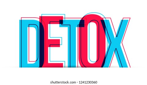 Detox word isolated on white background.