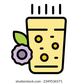 Detoxification juice icon outline vector. Stress reduction. Mind calm color flat