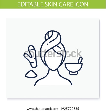 Detoxifying body scrub line icon. Natural rice ginger body care, spa procedures. Organic skincare concept. Facial beauty treatment. Isolated vector illustration.Editable stroke