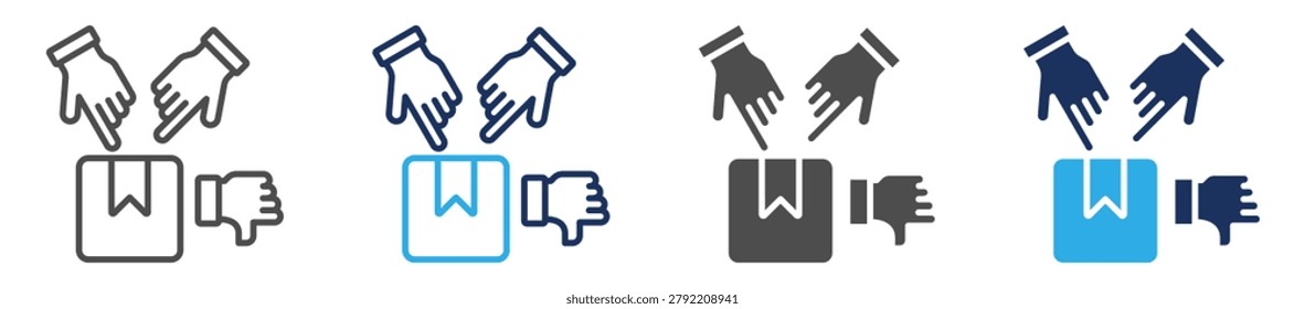 detractor icon set multiple concept