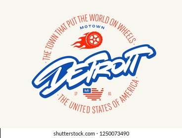 Detroit Badge Vector Design Logo Element