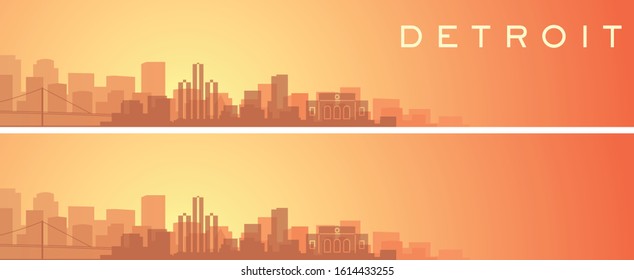 Detroit Beautiful Skyline Scenery Banner