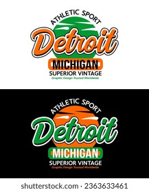 Detroit city circle urban vintage calligraphy typeface, graphic typography for t-shirt, posters, labels, etc.