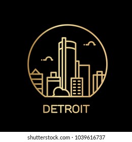 Detroit City icon. Vector illustration