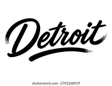 Detroit city name. Vector city name brush on a white background