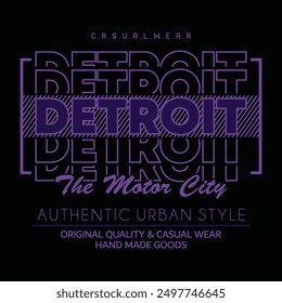 Detroit City typography design and illustration vector for t shirt design