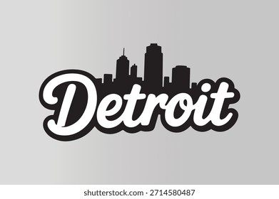 detroit city Typography Text Vector Graphic
