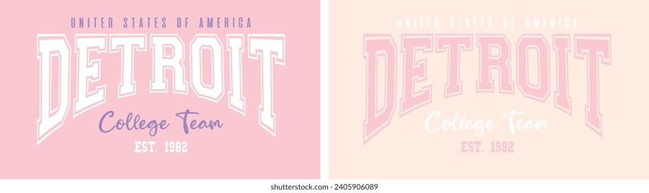 Detroit college slogan vector illustration for t-shirt and other uses