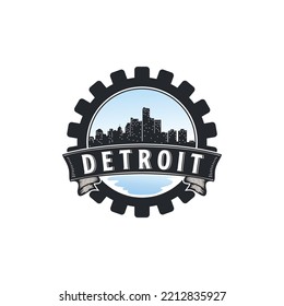 Detroit Logo Design Illustration Vector