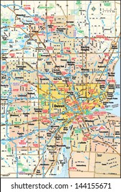 Detroit, Michigan Area Map