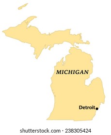 Detroit, Michigan locate map