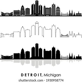 521 Detroit skyline silhouette Images, Stock Photos & Vectors ...