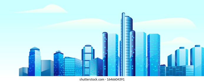 Detroit Michigan skyline cityscape building vector illustration