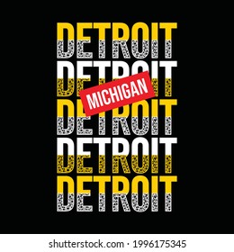 Detroit michigan, typography graphic design, for t-shirt prints, vector illustration