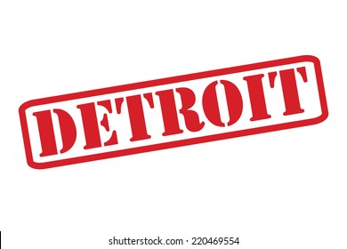 DETROIT Red Rubber Stamp vector over a white background.