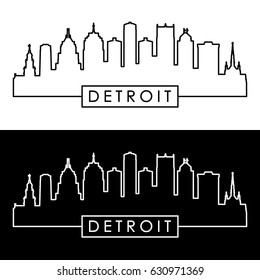 detroit skyline outline