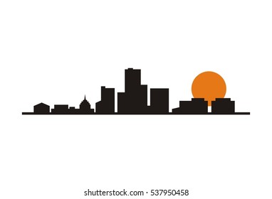 Detroit Skyline Logo Vector