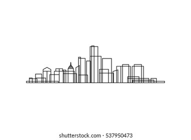 Detroit Skyline Logo Vector