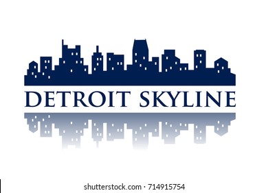 Detroit Skyline Silhouette City Logo