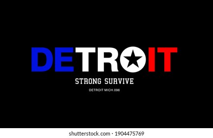 DETROIT typography t shirt design graphic, vector illustration
