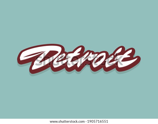 Detroit Vector Lettering Design Element Stock Vector (Royalty Free ...