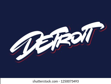 Detroit Vector Script Lettering Stock Vector (Royalty Free) 1250073493 ...