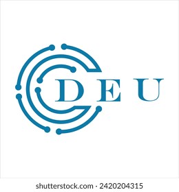 DEU letter design. DEU letter technology logo design on white background. DEU Monogram logo design for entrepreneur and business