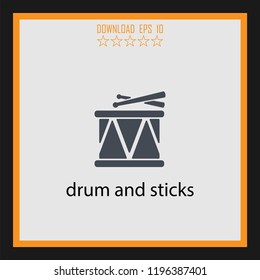 deum and sticks  vector icon