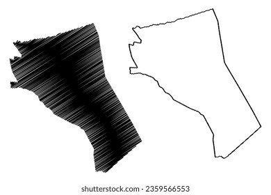 Deurne municipality (Kingdom of the Netherlands, Holland, North Brabant or Noord-Brabant province) map vector illustration, scribble sketch map