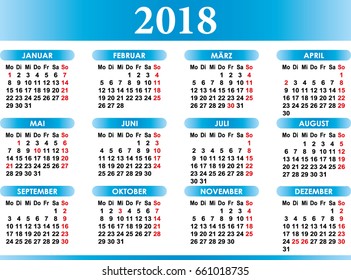 Deutsch calendar 2018