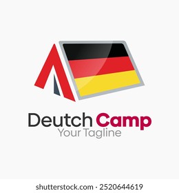 Modelo de design de logotipo do Deutsch Camp. Bom para negócios, agência, comunidade e organização