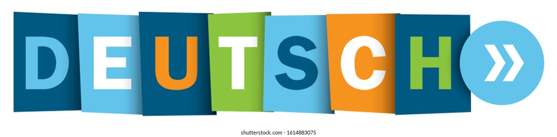 DEUTSCH (GERMAN in English) colorful vector typographic web button