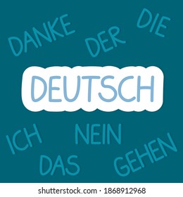 deutsch (german) language learning concept- vector illustration