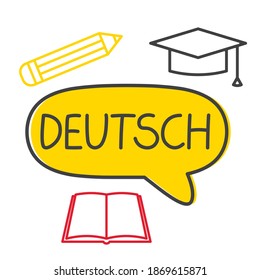 deutsch (german) language learning concept- vector illustration