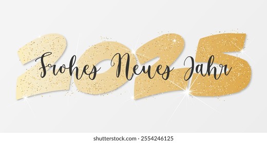 Deutsch Happy new year - best wishes 2025 with colorful number. Perfect vector for poster banner greeting and new year 2025 celebration