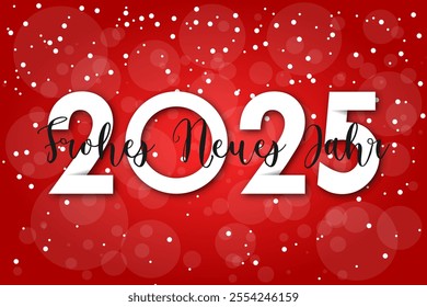 Deutsch Happy new year - best wishes 2025 with colorful number. Perfect vector for poster banner greeting and new year 2025 celebration