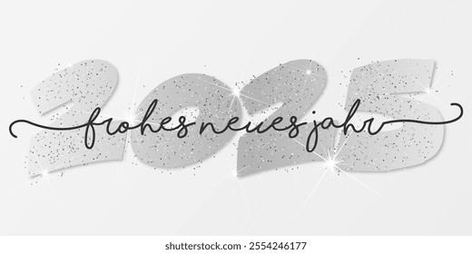 Deutsch Happy new year - best wishes 2025 with colorful number. Perfect vector for poster banner greeting and new year 2025 celebration