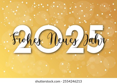 Deutsch Happy new year - best wishes 2025 with colorful number. Perfect vector for poster banner greeting and new year 2025 celebration